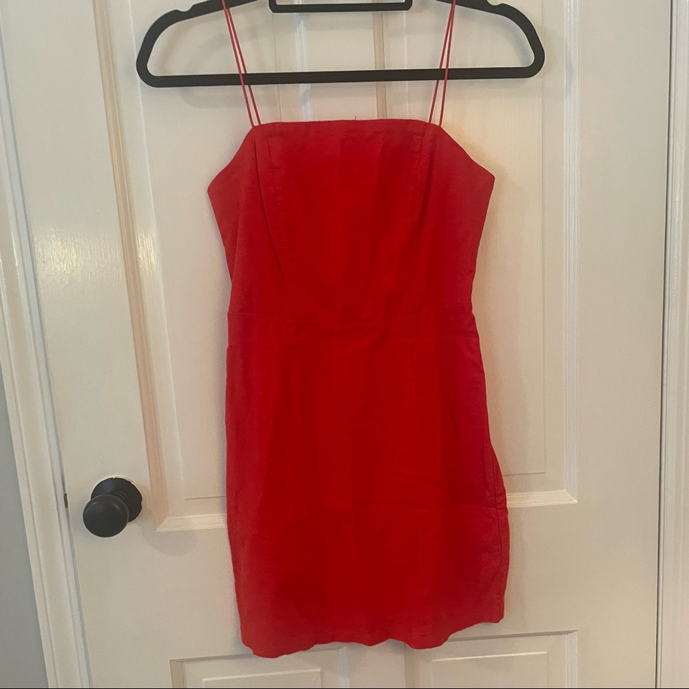 Urban Outfitters Red Linen Dress